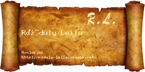 Ráduly Leila névjegykártya
