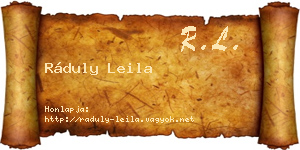 Ráduly Leila névjegykártya