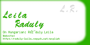 leila raduly business card